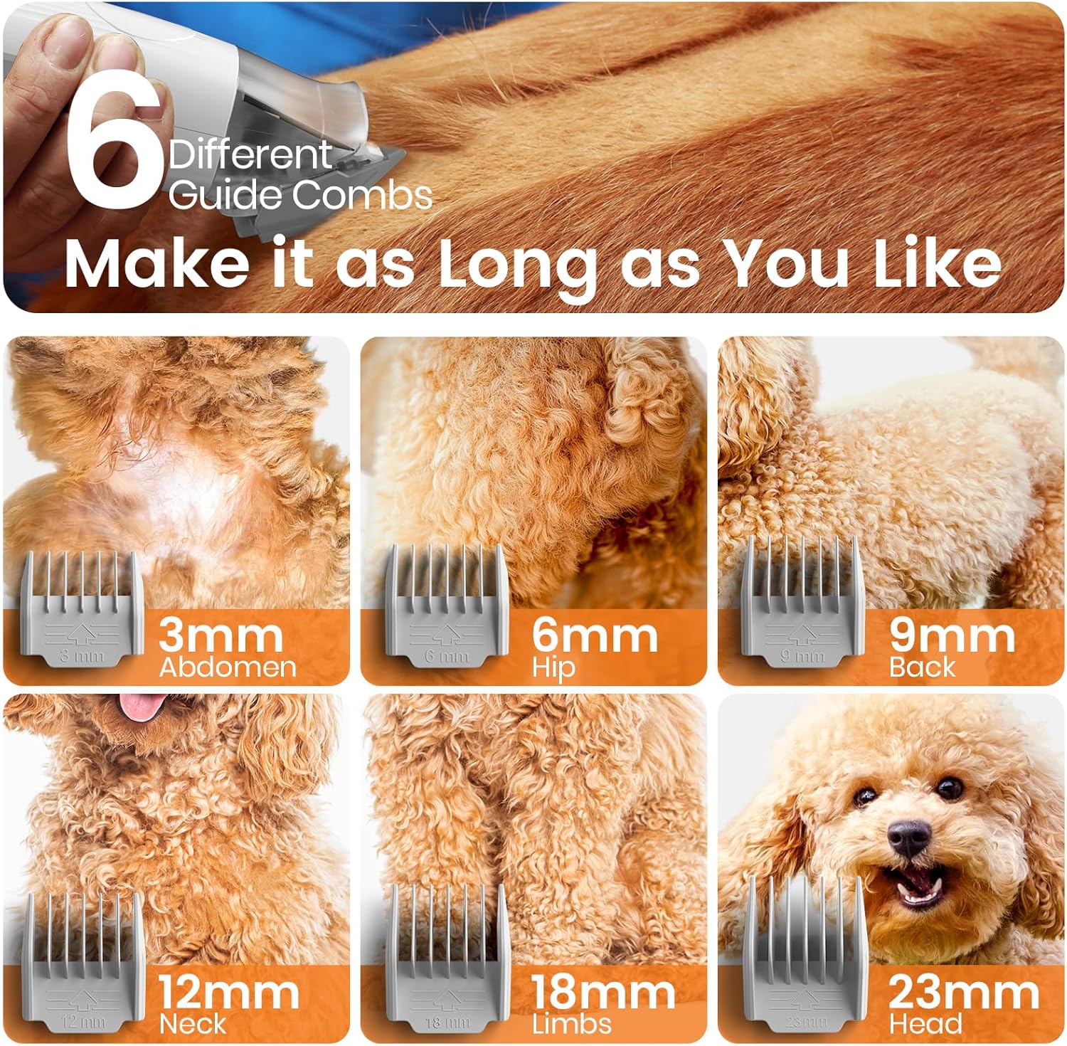 Ultimate Dog Grooming Vacuum Kit - 7-in-1 Pet Grooming Tools, Clipper & Nail Grinder, 1.5L Dust Cup for Effortless Shedding & Home Cleaning